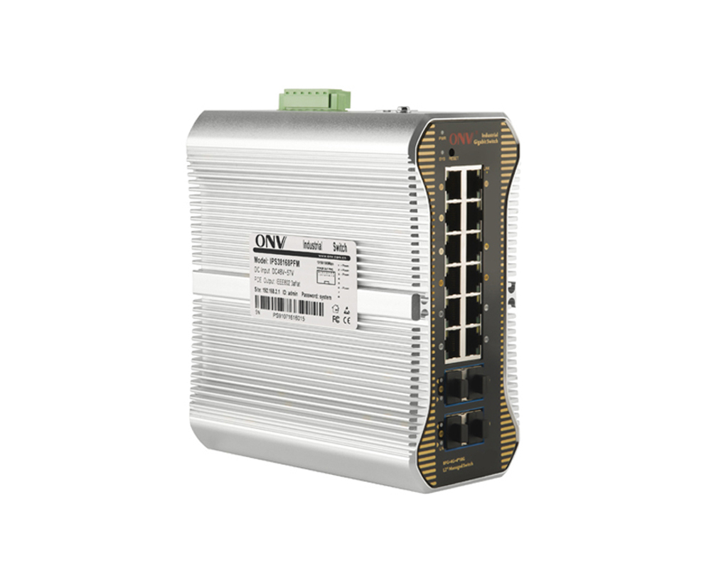 10G восходящий канал 16-портовый управляемый L3 промышленный Ethernet-коммутатор