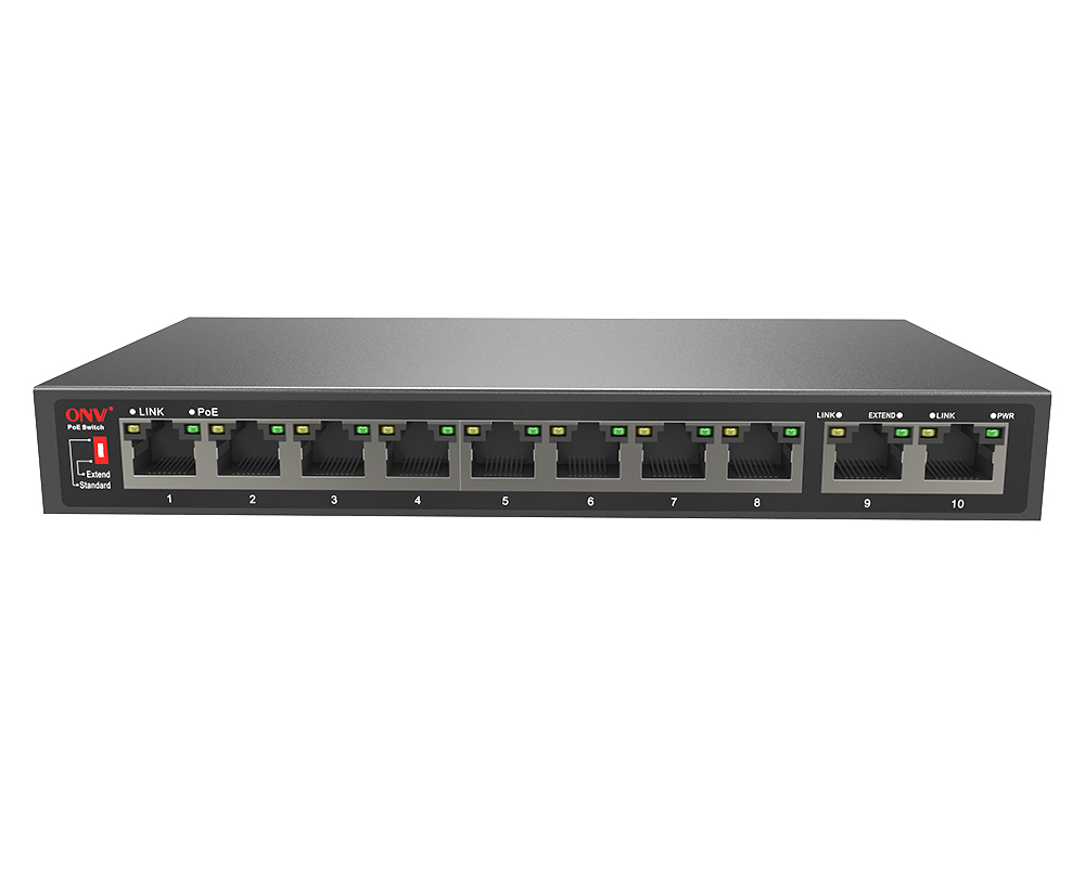 Передача 10M/250 метров 10/100M 10-портовый коммутатор PoE