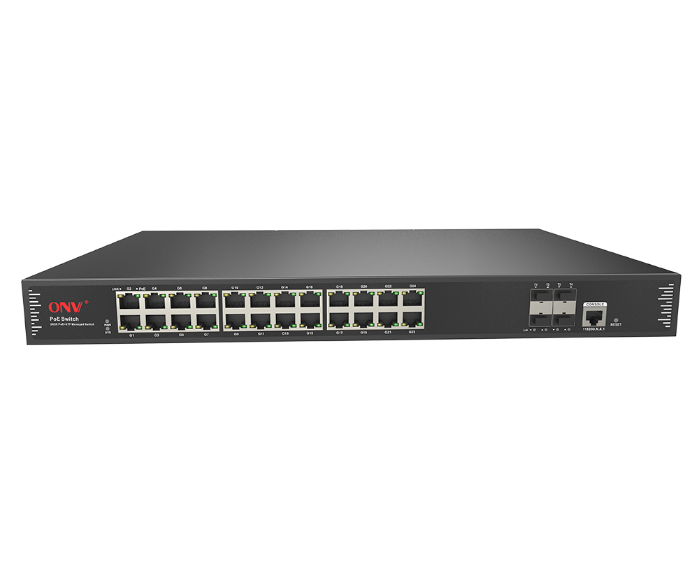 10G восходящая связь 28-портовый управляемый коммутатор PoE L3