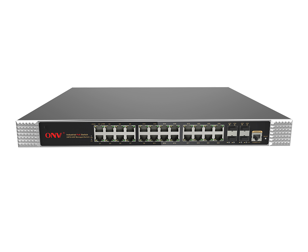 Gigabit 28-портовый управляемый L2 промышленный коммутатор PoE