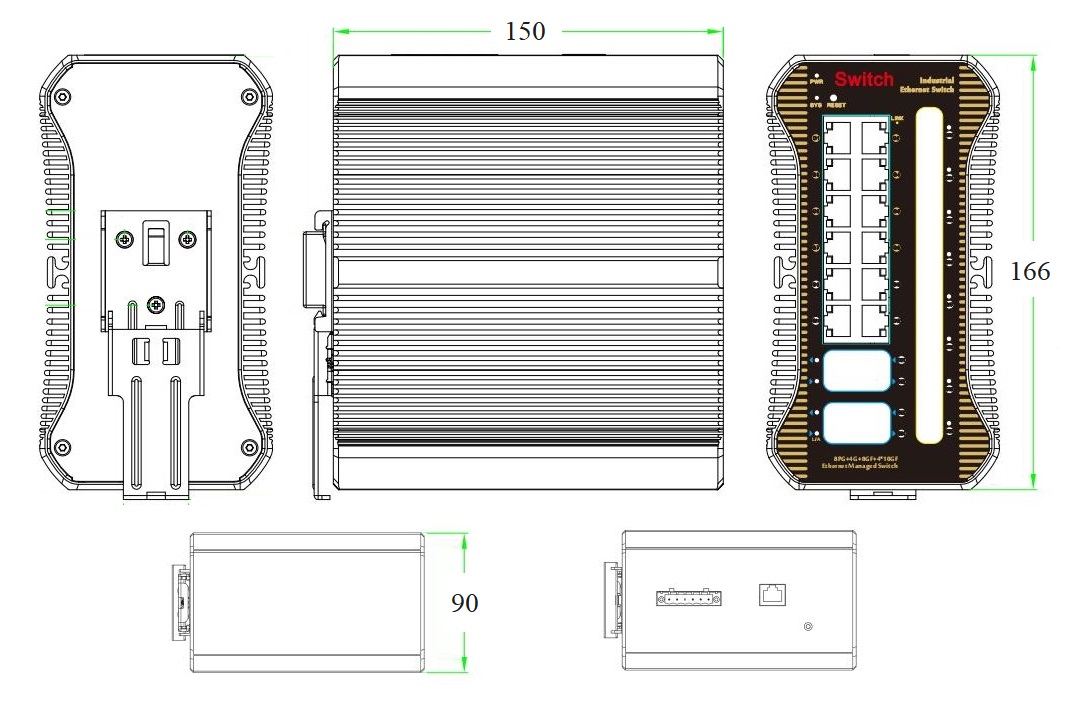 24-port managed industrial Ethernet switch, industrial Ethernet switch