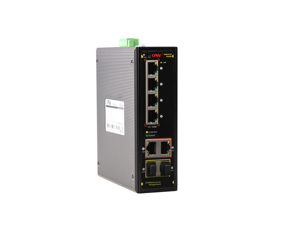 Гигабитный восходящий 6-портовый управляемый L2 промышленный Ethernet-коммутатор