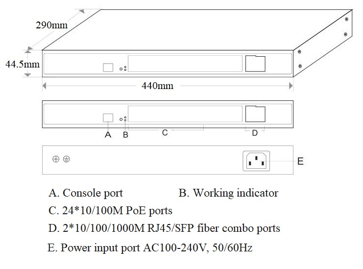 26-port managed PoE switch, PoE switches, PoE switch，managed PoE switch
