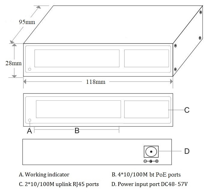 6-port bt PoE switch, 4 port PoE switch, bt PoE switch, PoE switch