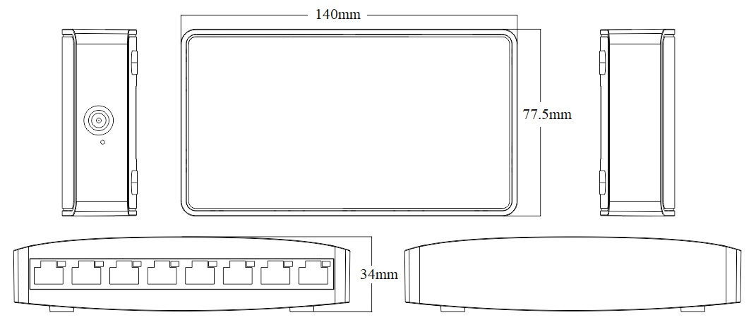 8 port gigabit Ethernet switch, Ethernet switch，gigabit Ethernet switch