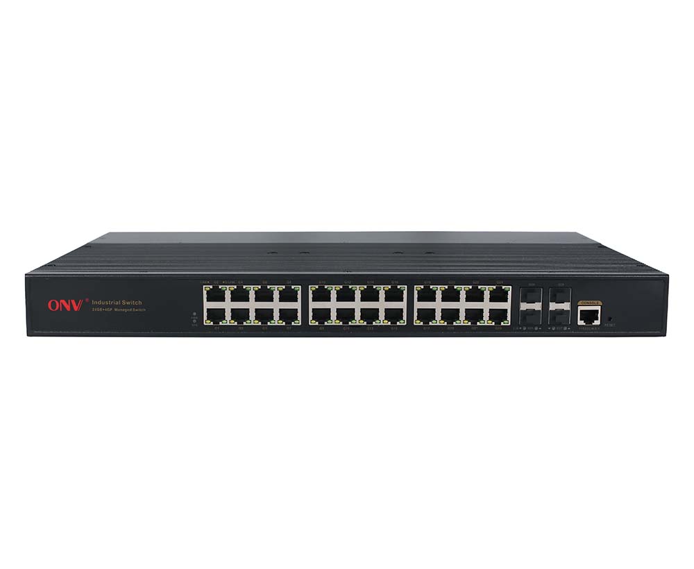 Гигабитный 28-портовый управляемый L2 промышленный Ethernet-коммутатор