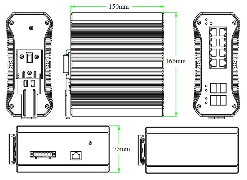 12 port 2.5G managed industrial PoE switch, industrial PoE switch, PoE switch