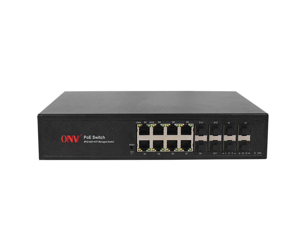 10G восходящая связь 16-портовый управляемый коммутатор PoE L2